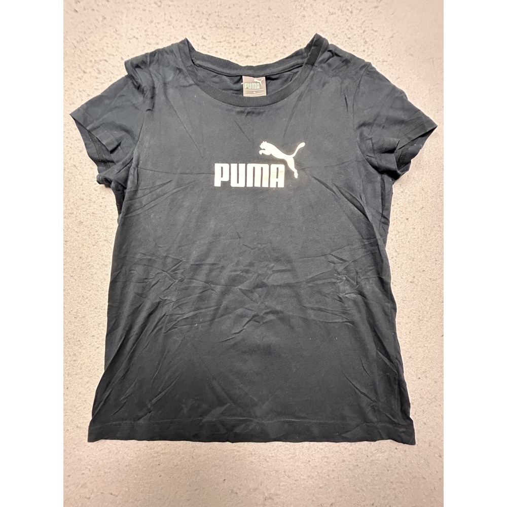 Puma T-Shirt Cotton Blend Black Logo XL Womens